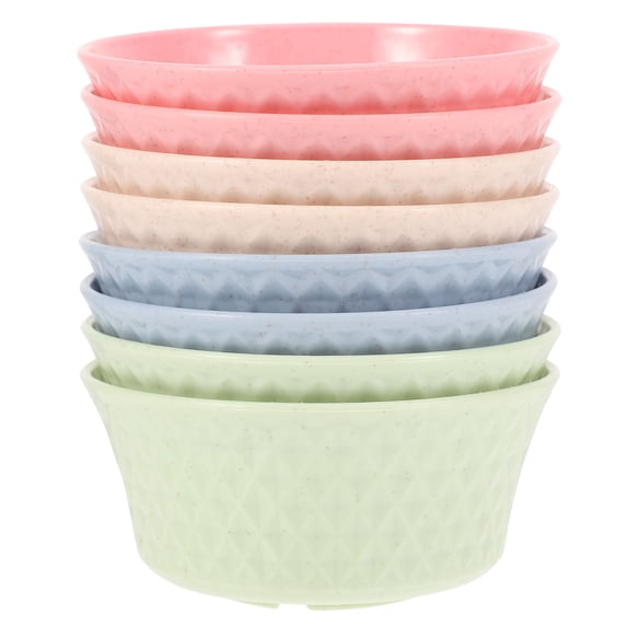 TAILTOSS 8-Piece Plastic Soup Bowls Set, 4.5 Inch, and Easy to Clean