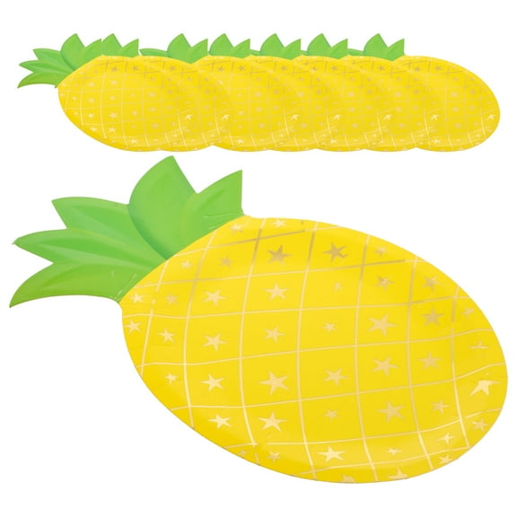 DECOMELODY Birthday Paper Plates Assorted Color Children Party 8 Pcs 9.8x5.7in