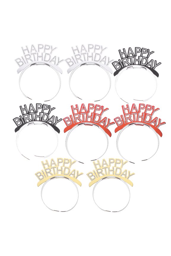 8pcs Happy Birthday Headbands Party Headbands Kids Headdress Hair Decorations