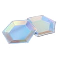 thumbnail image 1 of FRCOLOR 8pcs Iridescent Disposable Paper Plates for Party Use Premium Paper Multi Color Hexagon Plates 8 Inches, 1 of 8