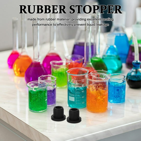 FRCOLOR 8pcs Laboratory Rubber Stoppers for Vials Lab Bottle Sealing Plugs Rubber Corks for Test Tubes Household Kitchen Use