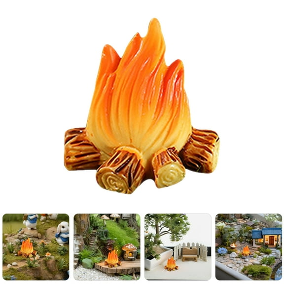 FRCOLOR 9 Pcs Miniature Campfire Model Fire Landscaping Props Dollhouse Fire Ornament Miniature Fake Fire Decoration Handicraft Resin Fake Fire Model