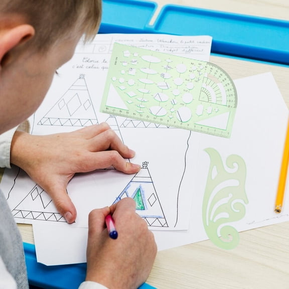 WRISTBIQUE Circle Ruler Plastic Stencils 9Pcs For Measuring Office Use Compact Design