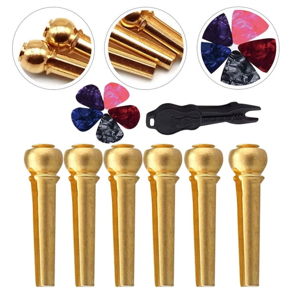 FRCOLOR  Acoustic Guitar Bridge Picks String Peg Set Container Assortment