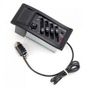 FRCOLOR Acoustic guitar pickup EQ-7545R 4 Bands Acoustic Guitar Piezo Pickup Preamp Amplifier Equalizer Tuner Black,3.94"X2.36" .77"