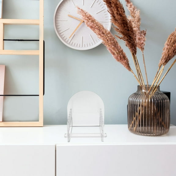 FRCOLOR Acrylic Card Slot Base for Desk Multi Card Holder for Business Cards Postcards and Greeting Cards for Office Mail Organization and Display Transparent