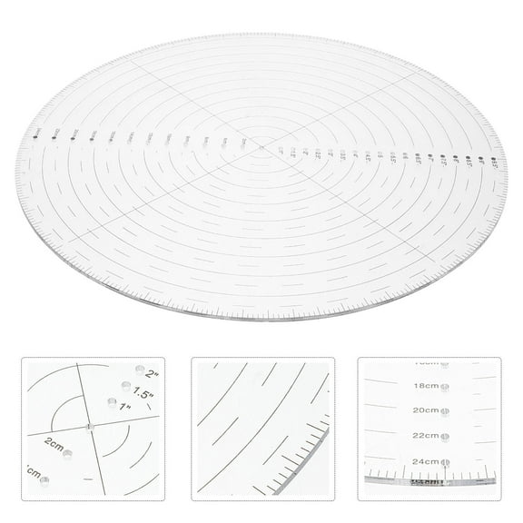 FRCOLOR Acrylic Quilting Tool Round Center Finder For Sewing And Patchwork Clear Template For Precise Circle Creation Transparent Ruler For Crafting And Diy Projects