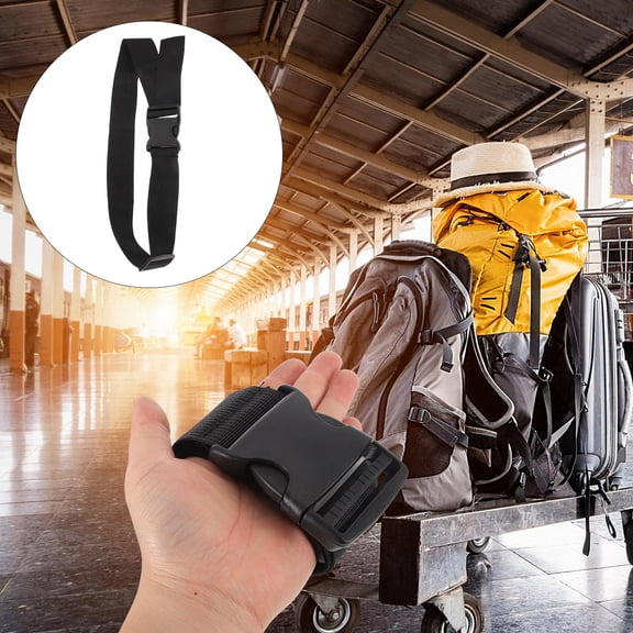 FRCOLOR Heavy Duty Black Nylon Strap with Buckle for Adjustable Bag and Luggage Security