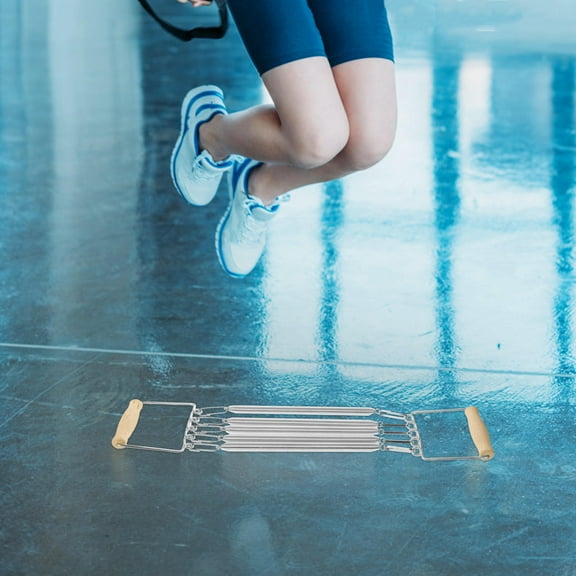 FRCOLOR Adjustable Spring Chest Expander with Wooden Handle Removable Springs for Arm and Chest Muscle Training for Home Gym and Outdoor Workouts