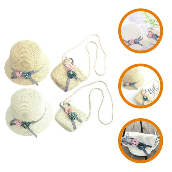 FRCOLOR Adorable Kids with Matching Crossbody Bag Set for Beach or Travel in Assorted Color
