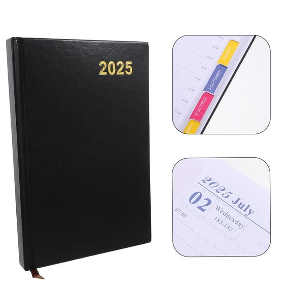 FRCOLOR  Agenda Book Journal Academic Planner Calendar Notebook Notepad Black