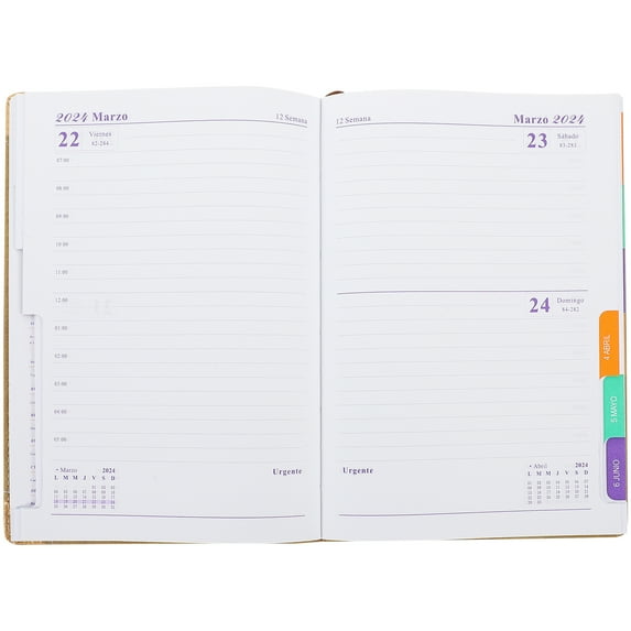 Spain Daily Planner Notepad Portable Schedule Notebook for Daily Use Made of Paper Khaki Color