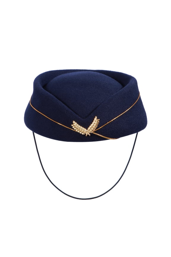 FRCOLOR  Airline Hostess Hat Airplane Flight Attendant Costume Woman Blue