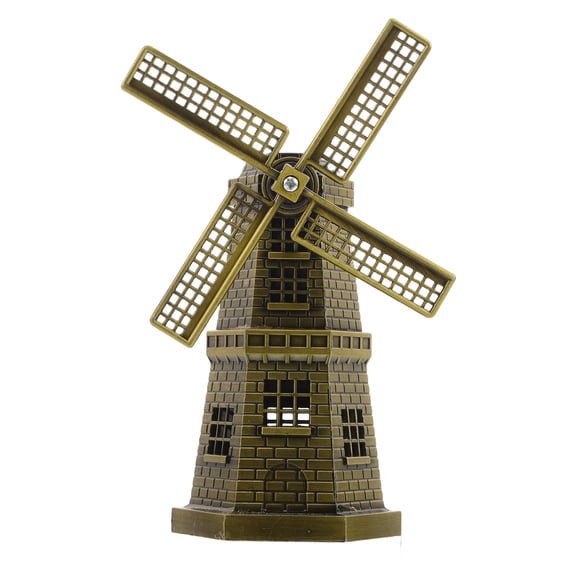 TAILTOSS Decorative Windmill Statue for , Alloy Material, Golden Finish, 1 Piece