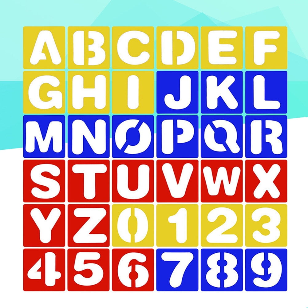 FRCOLOR Alphanumeric Drawing Tools Children's Stencils Learning ...