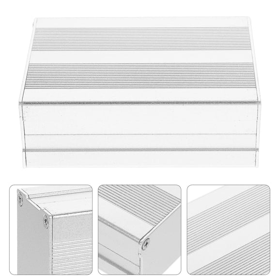 FRCOLOR Aluminum Electronics Project Box for Outdoor Use Silver Weatherproof Junction Enclosure 7.5 x 5.2 x 3.1 inches