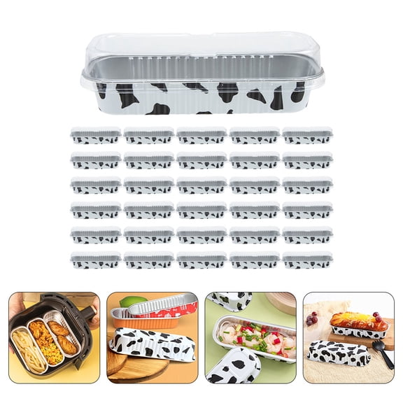 FRCOLOR Aluminum Foil Cake Boxes for Baking and Camping Multi Color Stackable Food Containers 50 Pieces