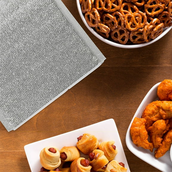 FRCOLOR Aluminum Foil Insulated Food Warmer Bag for Storage Keeps Meals 100pcs Silver