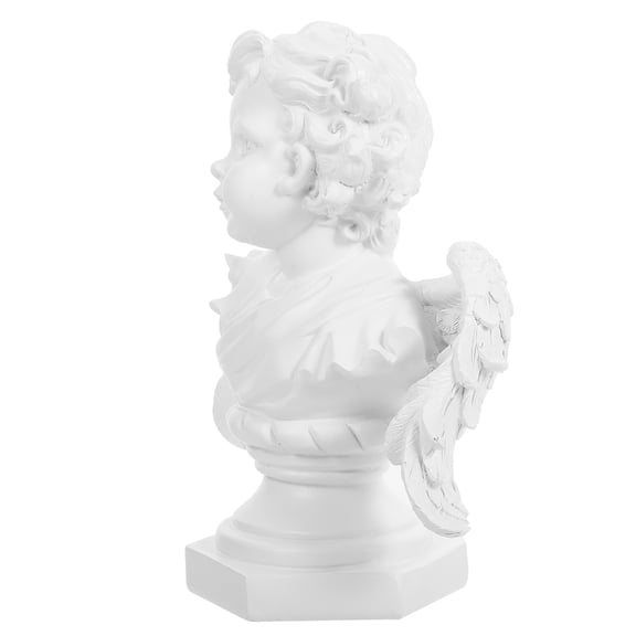 FRCOLOR Angel Figurine Sculpture for Home Decoration White Resin Material 6.5 Inches