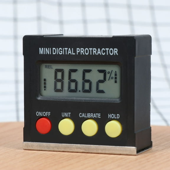 LABSERRON Digital Display Inclinometer Plastic Black Machinery Protractor 1Set