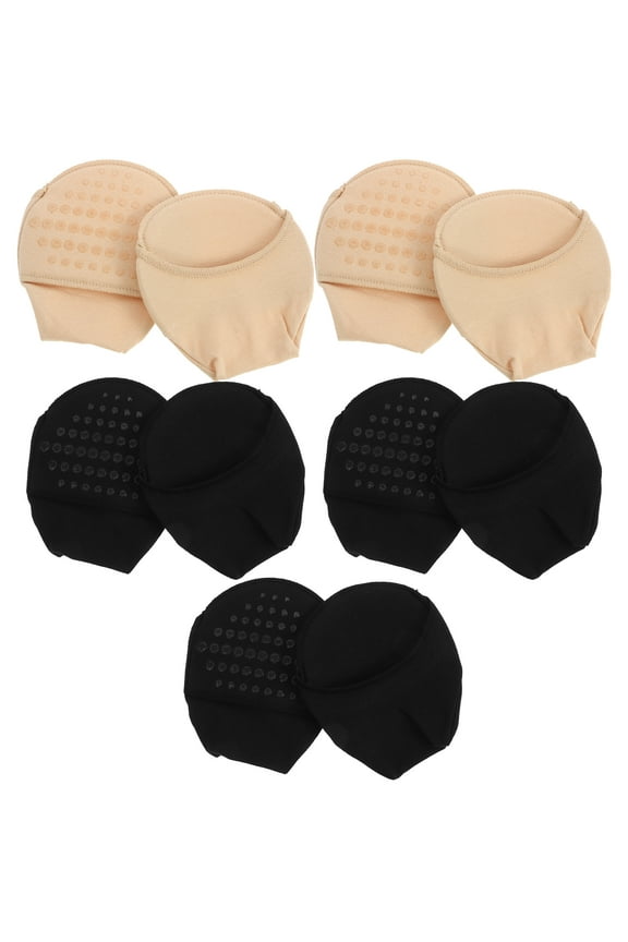 Anti-Skid Socks 5 Pairs Toe Topper Socks Socks Show Liner Socks Invisible Shallow Mouth Socks ( Black, Skin Color ),3.74"X3.15"X0.2"