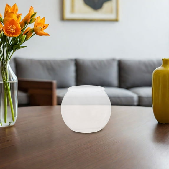 FRCOLOR Small Transparent Plastic Aquarium Fish Bowl for Outdoor Office and Home Use