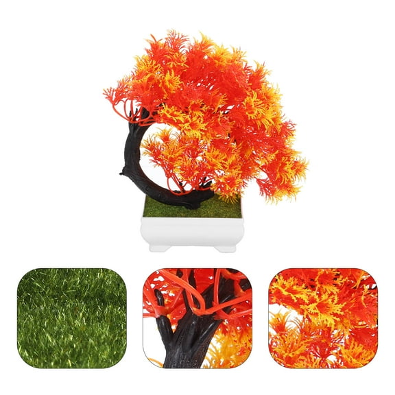 WASHWEPE Home Decoration Artificial Tree Fake Potted Trees Orange PP 1Pack For Kitchen Decor
