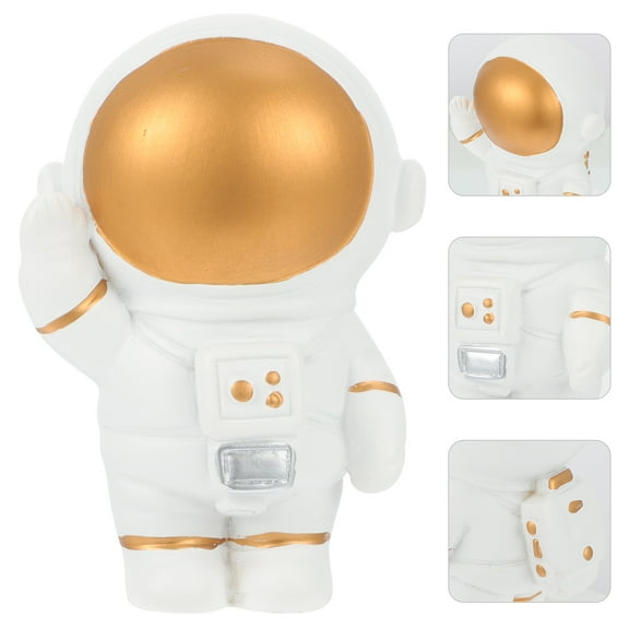 FRCOLOR Astronaut Resin Statues Figurine Room Decor Space Bedroom Accessories Office Toddler Golden