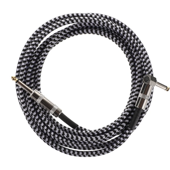 FRCOLOR Audio Cable Braided Jackets Guitar Cable Guitar Instrument Cable Right Angle To Straight Cable For Electric Guitar Bass Guitar Electric Mandolin,118.11"X0.59"X0.59"