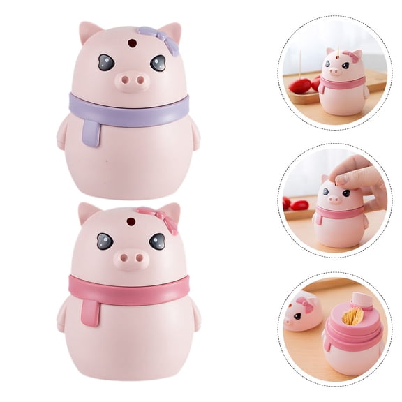 WRISTBIQUE Creative Toothpick Holder Cartoon Animal 2Pcs 3.93x2.95x2.95in