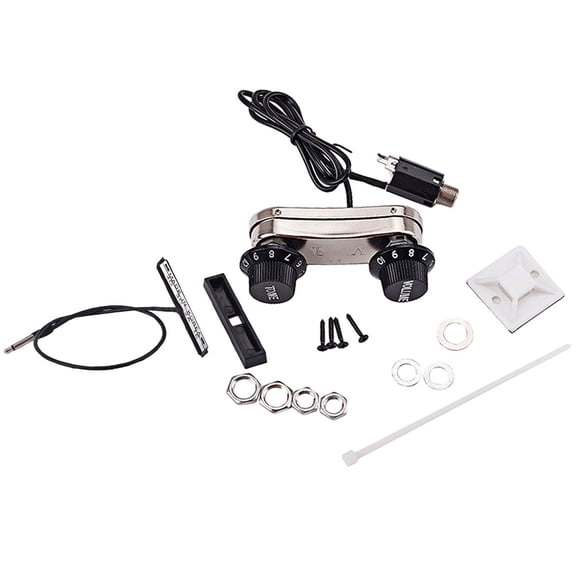FRCOLOR B51 Guitar Violin Pickup Accessories Guitar Violin Pickup Piezo Transducer Bridge Set with Tone Volume Knob