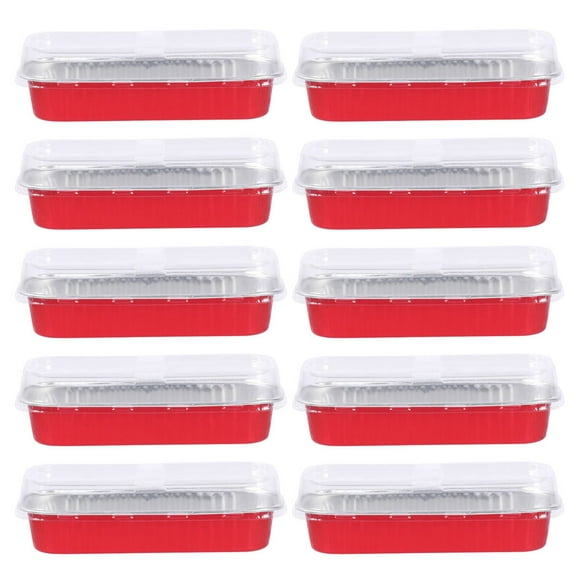 FRCOLOR Aluminum Foil Baking Boxes for Dessert Use Disposable Red Bakeware 200ml