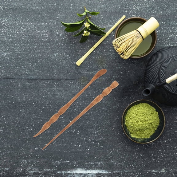 FRCOLOR Bamboo Tea Spoon and Needle Set for Home Use Lightweight and Easy to Clean with Precision Craftsmanship 6.5 inches