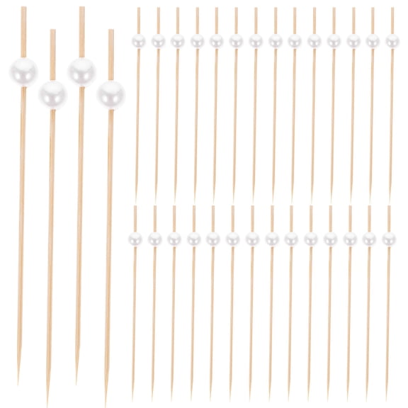 FRCOLOR Bamboo and Acrylic Cocktail Picks for Fruit Appetizers and Sandwiches Multi 100pcs