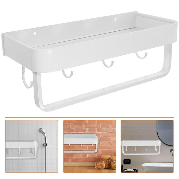 KAKOWELY Bathroom Accessory Wall Mounted Shelf White 1Pcs 11.8x4.9in