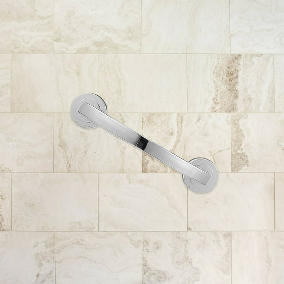 FRCOLOR Plated Silver Bathroom Grab Bar Heavy Duty Suction Safety Handrail for Home