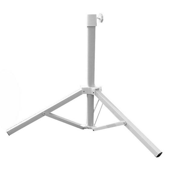 FRCOLOR Beach umbrella stand Base Portable Foldable Triangular Beach Stand Holder Outdoor Sunshade Anchor Patio Bracket for Garden Backyard Pool White,25.59"X25.59"X18.9"