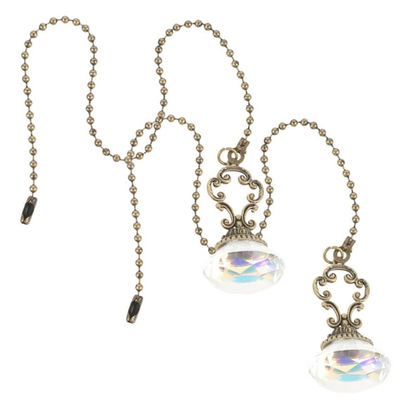 LABSERRON Metal Ceiling Fan Pull Chain Golden For Adults Home Decoration 2Pcs 14.2x1.4in