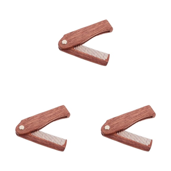 FRCOLOR Beard Comb Portable Comb Wooden Comb Combs Folding Pocket Comb Foldable Hairstyling Brush Hair Comb Portable Mustache Comb Modeling Folding Comb Accessories
