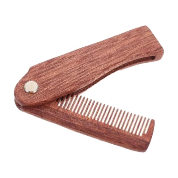FRCOLOR Beard Comb Portable Comb Wooden Comb Combs Folding Pocket Comb Foldable Hairstyling Brush Hair Comb Portable Mustache Comb Modeling Folding Comb Accessories,17.8 cm,Black
