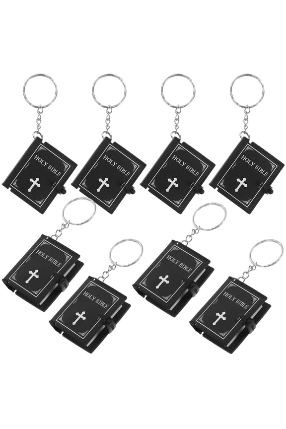 8Pcs Mini Bible Keychain Key Organizer for Men Women Religious Gifts Small Bible Shape PVC Material