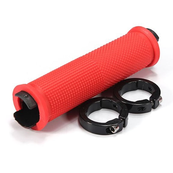 LABSERRON Rubber Bike Handlebar Grips in Red with Non Slip Texture for Maximum Traction