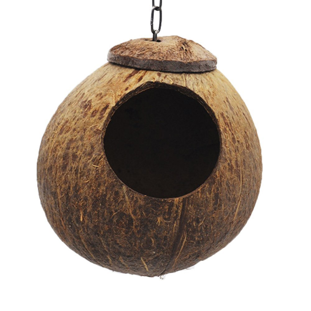 FRCOLOR Bird Nest Coconut Shell Nest For Parakeets Budgerigar And Small Pet