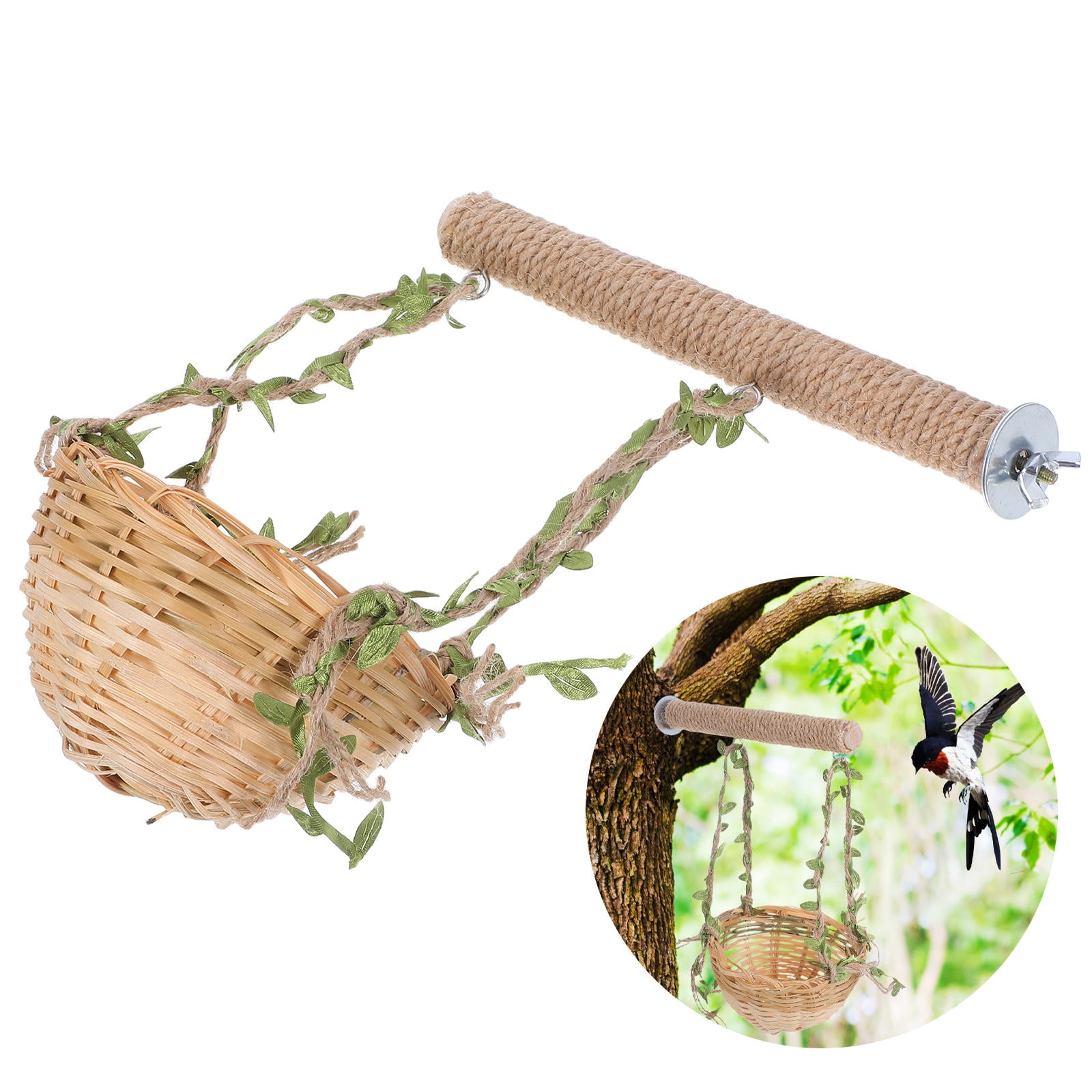 Image showcasing FRCOLOR Bird Playground With Parrot Platform Toy And Budgie Swing Toy ...