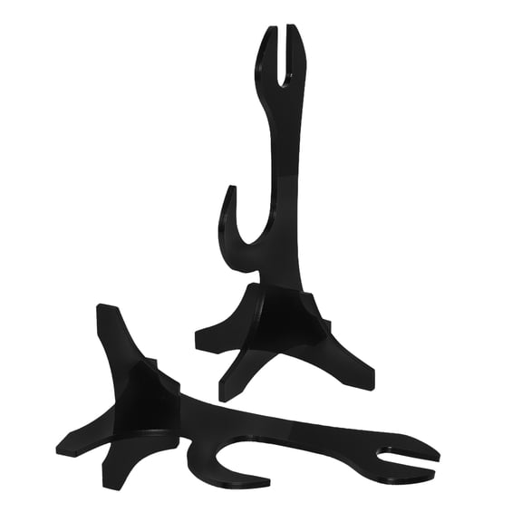FRCOLOR Black Acrylic Vertical Sword Stand with Dual Layer Design for Display Saving Space and Ensuring Stability 1 Pair
