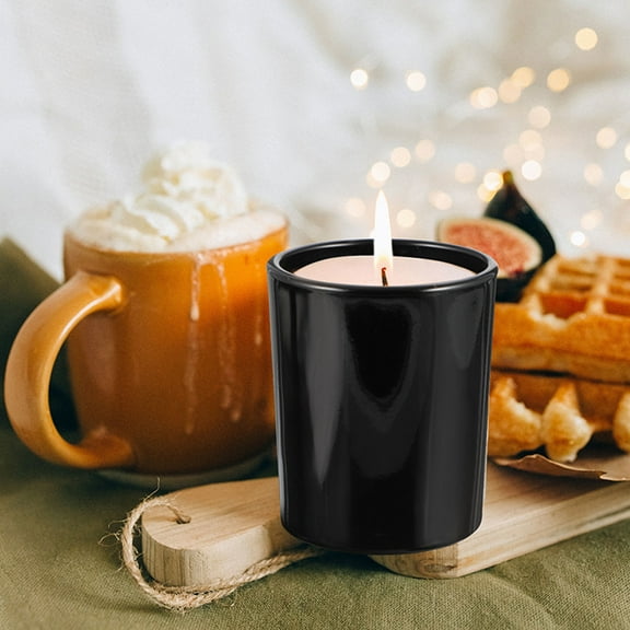 TAILTOSS Glass Cup Black for DIY Candle Making 1Pack 3.2x2.9x2.9in