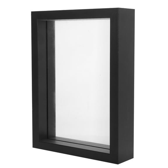 FRCOLOR Black Glass Display Frame for Pressed Flowers with Transparent Window and Density Board 7.87x5.91 Inches