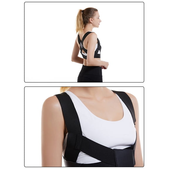 FRCOLOR Black PVC Posture Corrector Belt for Hunchback Correction Adjustable and Comfortable Universal Size