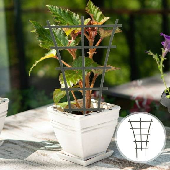 FRCOLOR Black Plastic Garden Trellis for Supporting Climbing Plants Perfect for Tomatoes and Cucumbers 3pcs