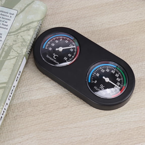 FRCOLOR Black Plastic Wet Thermometer for Measuring Pet Supplies with Climbing Box Equipment  Small Size